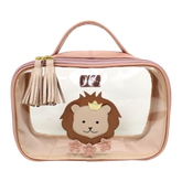 Necessaire Crystal P Leoa Algodão Doce Liso com Rose Liso Pronta Entrega