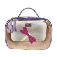 Necessaire Crystal P Libélula em Couro e Vinil Personalizado