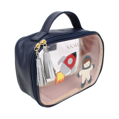 Necessaire Crystal P Astronauta em Couro Personalizada