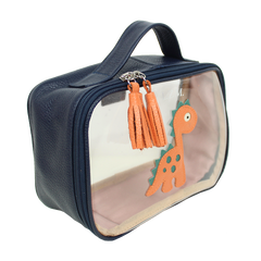 Necessaire Crystal P Little Dino em Couro e Vinil Personalizado