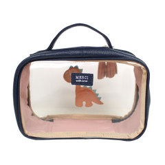 Necessaire Crystal P Little Dino em Couro e Vinil Personalizado
