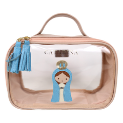 Necessaire Crystal P Nossa Senhora em Couro e Vinil Personalizado