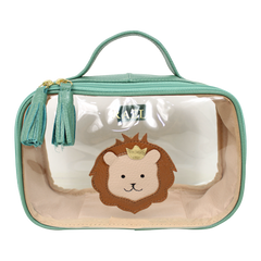 Necessaire Crystal P Rei Leão em Couro e Vinil Personalizado