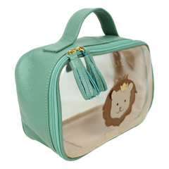 Necessaire Crystal P Rei Leão em Couro e Vinil Personalizado