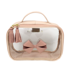 Necessaire Crystal P Laço em Couro e Vinil Personalizado
