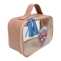 Necessaire Crystal P Sagrado Coração em Couro e Vinil Personalizada