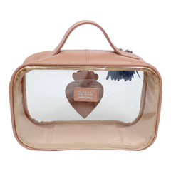 Necessaire Crystal P Sagrado Coração em Couro e Vinil Personalizada