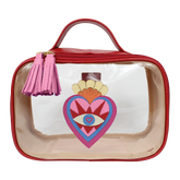Necessaire Crystal P Sagrado Coração em Couro e Vinil Personalizada