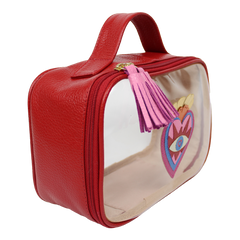 Necessaire Crystal P Sagrado Coração em Couro e Vinil Personalizada
