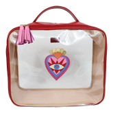 Necessaire Crystal G Sagrado Coração em Couro e Vinil Personalizada