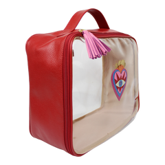 Necessaire Crystal G Sagrado Coração em Couro e Vinil Personalizada