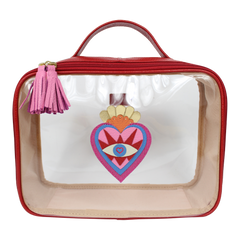 Necessaire Crystal M Sagrado Coração em Couro e Vinil Personalizada