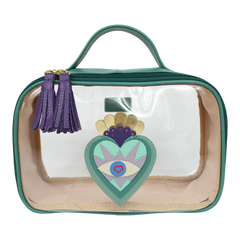 Necessaire Crystal P Sagrado Coração em Couro e Vinil Personalizada