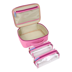 Necessaire Sarah Rosa Orquídea com Sky Pronta Entrega