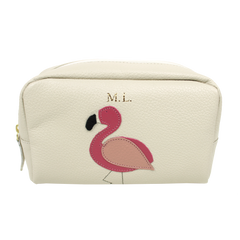 Necessaire Flamingo M em Couro Personalizado