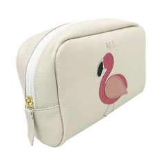 Necessaire Flamingo M em Couro Personalizado