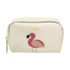 Necessaire Flamingo P em Couro Personalizado