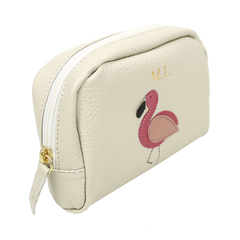 Necessaire Flamingo P em Couro Personalizado