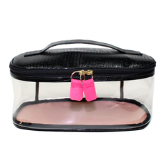 Necessaire Aurora Crystal M em Couro e Vinil Personalizado