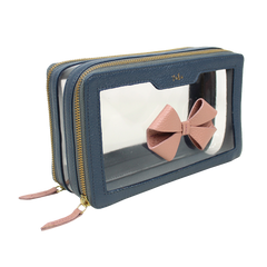 Necessaire Mini Crystal Laço em Couro Personalizada