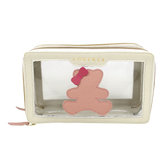 Necessaire Mini Crystal Little Bear Laço em Couro Personalizada