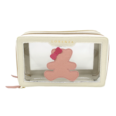 Necessaire Mini Crystal Little Bear Laço em Couro Personalizada