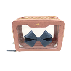 Necessaire Nano Crystal Laço em Couro e Vinil Personalizada