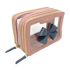 Necessaire Nano Crystal Laço em Couro e Vinil Personalizada