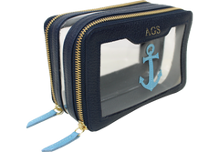 Necessaire Nano Crystal Marinheiro em Couro e Vinil Personalizada