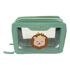 Necessaire Nano Crystal Rei Leão em Couro e Vinil Personalizada