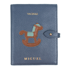 Porta Mini Cartão de Vacina - Modelo Einstein Little Horse em Couro Personalizado
