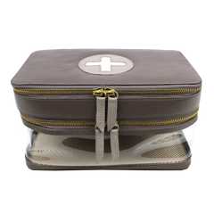 Necessaire Porta Remédio Jumbo em Couro e Vinil Personalizado