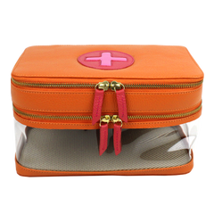 Necessaire Porta Remédio Jumbo em Couro e Vinil Personalizado