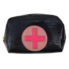 Necessaire Remédio P Preto Paris com Algodão Doce Liso e Pink Prada Pronta Entrega