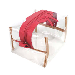 Necessaire Matilde Crystal M Laço Rococó em Couro e Vinil Personalizada