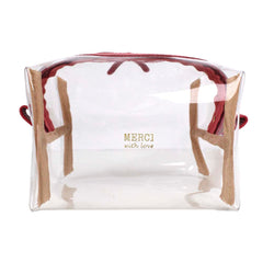 Necessaire Matilde Crystal M Laço Rococó em Couro e Vinil Personalizada