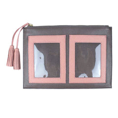 Necessaire + Porta Passaporte 2 Fendi com Algodão Doce Liso Pronta Entrega