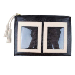 Necessaire + Porta Passaporte 2 Preto Paris com Off White Lesard Pronta Entrega