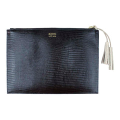 Necessaire + Porta Passaporte 2 Preto Paris com Off White Lesard Pronta Entrega