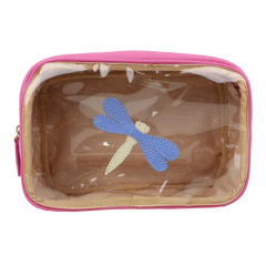 Necessaire Anne Beach Libélula em Couro e Vinil Personalizada