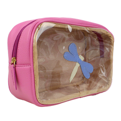 Necessaire Anne Beach Libélula em Couro e Vinil Personalizada