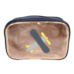 Necessaire Anne Beach Little Plane em Couro e Vinil Personalizada