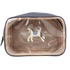 Necessaire Anne Beach Cavalo Joca Oceano com Off White Liso e Sky Pronta Entrega