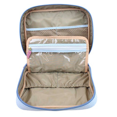 Necessaire Bela Laço Rococó Azul Bebê com Rosa Blush Pronta Entrega