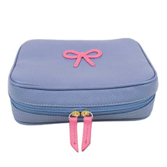 Necessaire Bela Laço Rococó Sky com Rosa Orquídea Pronta Entrega