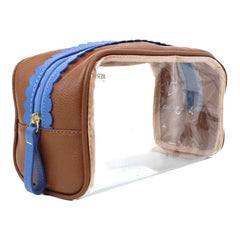 Necessaire Betina Babado G Caramelo Liso com Beach Pronta Entrega