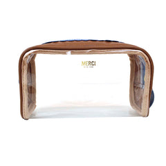 Necessaire Betina Babado M Caramelo Liso com Beach Pronta Entrega