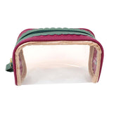 Necessaire Betina Babado P Fúcsia Liso com Esmeralda Pronta Entrega