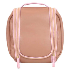 Necessaire Bruna Algodão Doce Liso com Rosa Chá Pronta Entrega