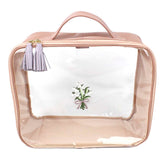 Necessaire Crystal G Bordado Muguet em Couro e Vinil Personalizado